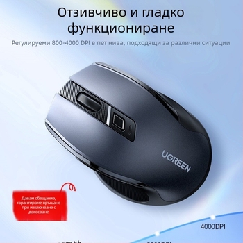 Безжична гейминг мишка с двоен режим Bluetooth и 2,4 GHz, тиха, ергономична Mu101