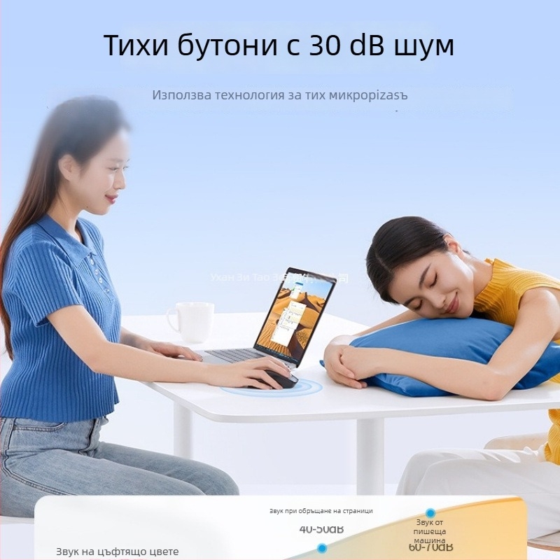 Безжична гейминг мишка с двоен режим Bluetooth и 2,4 GHz, тиха, ергономична Mu101