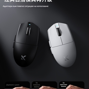 Гейминг мишка с три режима безжично свързване (Модел G-3; оптичен сензор; 2.4GHz + Bluetooth)