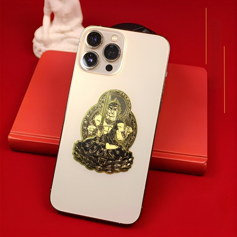 Стикери за телефон и таблет с тема Будда за късмет, Дванадесет знака зодиака и Осем покровители; метал, UV печат; стил: Нов Китайски стил