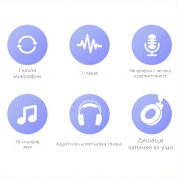 DG-909-XOX Жични гейминг слушалки с 50 мм драйвери, диапазон 20 Hz–20 kHz, чувствителност 98 dB, 2 m кабел, микрофон, USB и 3,5 мм, за компютър, шумозаглушаване