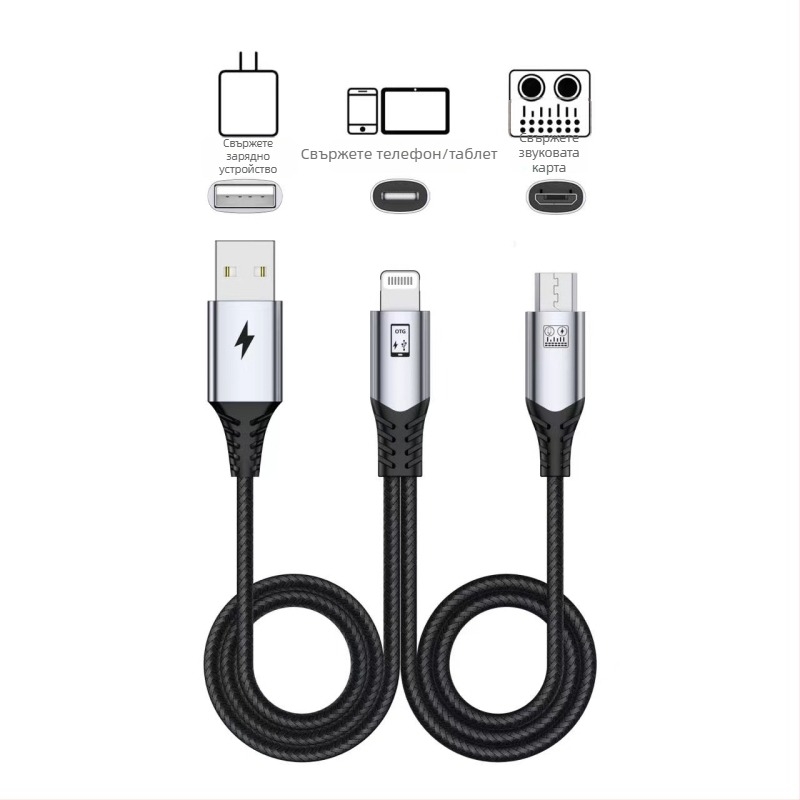 OTG звукова карта за лайв стрийминг с DAC, USB 2.0, 1:2 разделение