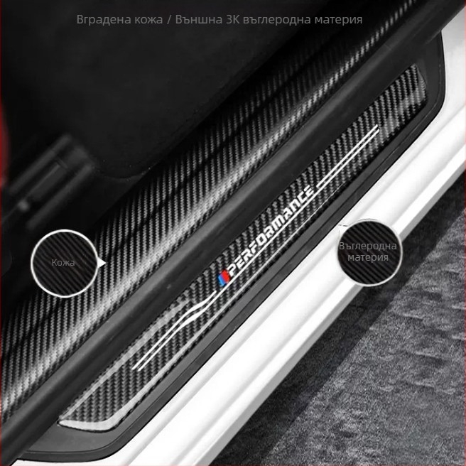 Дверен праг за BMW – реален карбон фибър изглед, устойчив на надраскване и износване