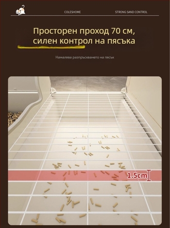 Шкаф за котешка тоалетна, коридорен тип против разпръскване на пясък, полузакрита конструкция, PVC материал
