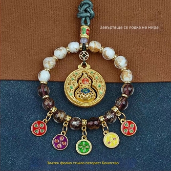 Висулка за кола с Бог богатства за пет направления, сплав, глазура с златно фолио и ароматна глазура, модерен стил