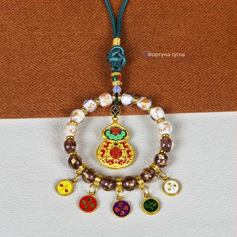 Висулка за кола с Бог богатства за пет направления, сплав, глазура с златно фолио и ароматна глазура, модерен стил