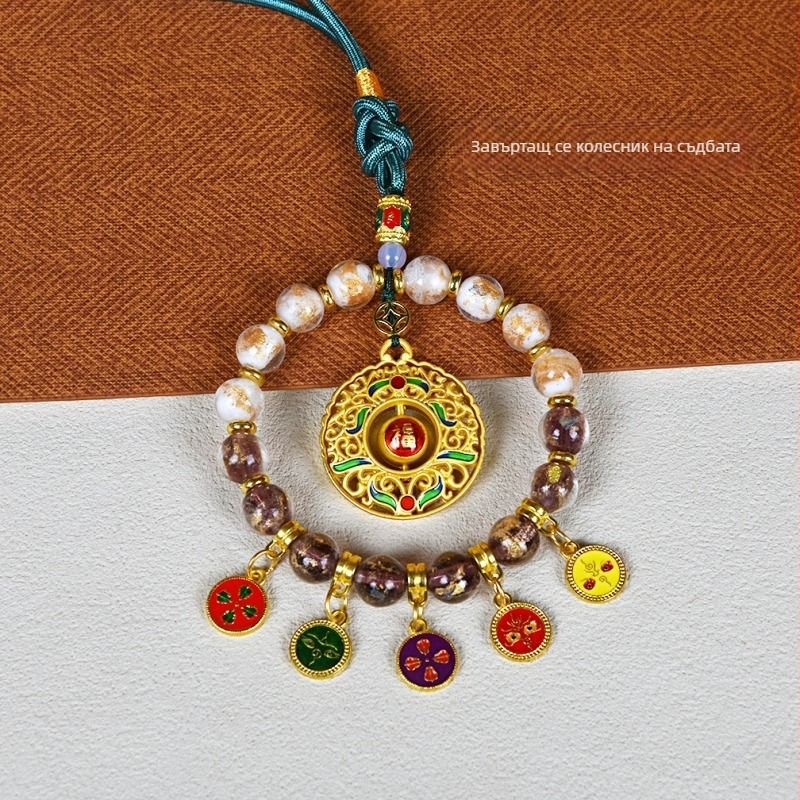 Висулка за кола с Бог богатства за пет направления, сплав, глазура с златно фолио и ароматна глазура, модерен стил