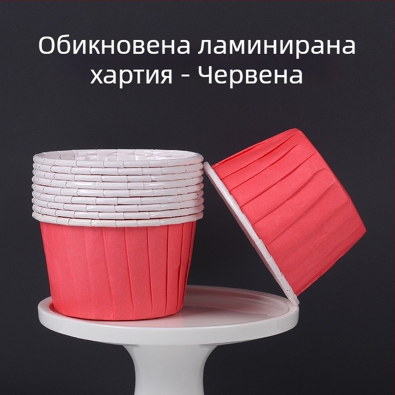 Хартия за мъфини за печене – ламинирана, PET покритие, 170 г/м², Jiang xiaopei