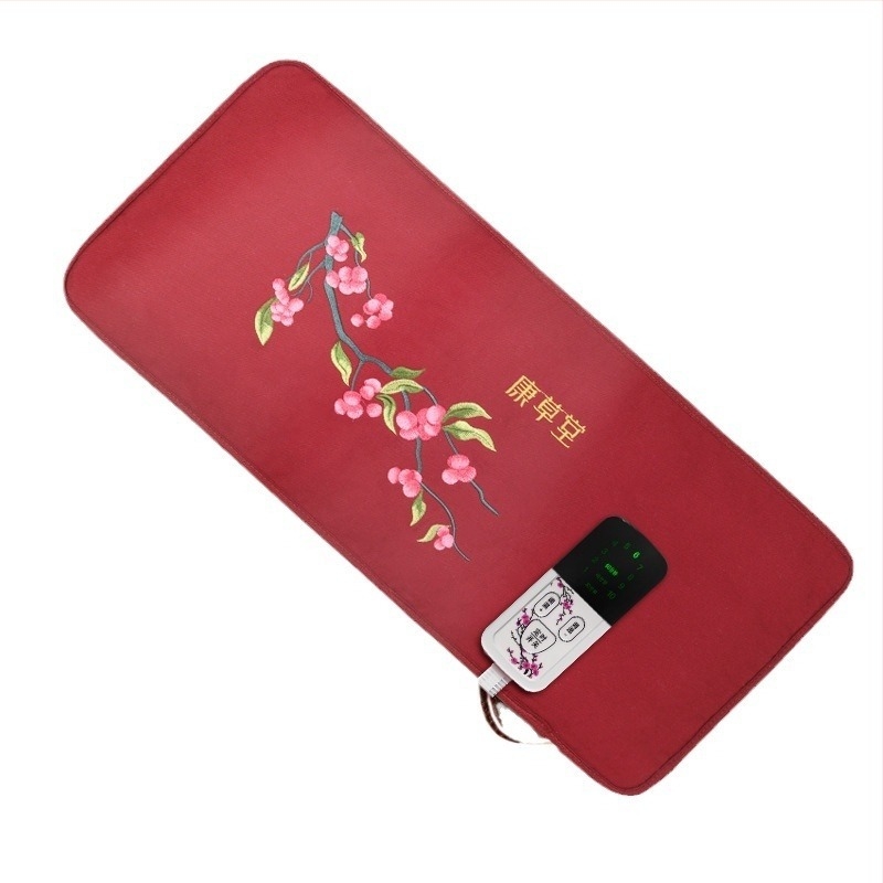 Кубообразна торба за топъл компрес с червен боб за цялото тяло – електрическо отопление, 100W, 220V/50Hz, температурен диапазон 30–80°C, 10 нива на управление, ленено платно, CCC сертифициран