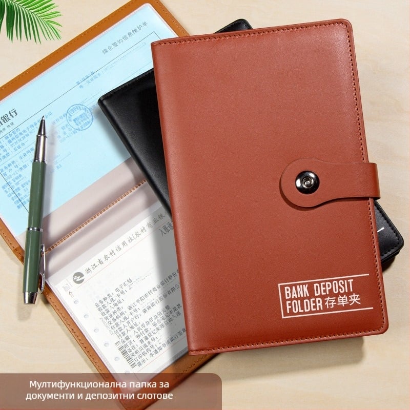 Многостранична папка за документи с магнитно закопчаване; Модел: Магнитно закопчаване; Материал: Cortex; Подходяща за хартия 110×214 мм; Персонализация: Да