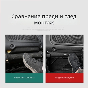 Неръждаема стомана, панел за задната част на седалката противоскок, за Volvo XC40, XC60 и S60, с буквена шарка
