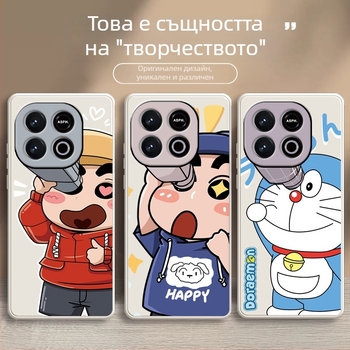 IQOO Z10 Turbo+ телефонен кейс – матиран TPU, анти падане, карикатурен стил, съвместим с Vivo