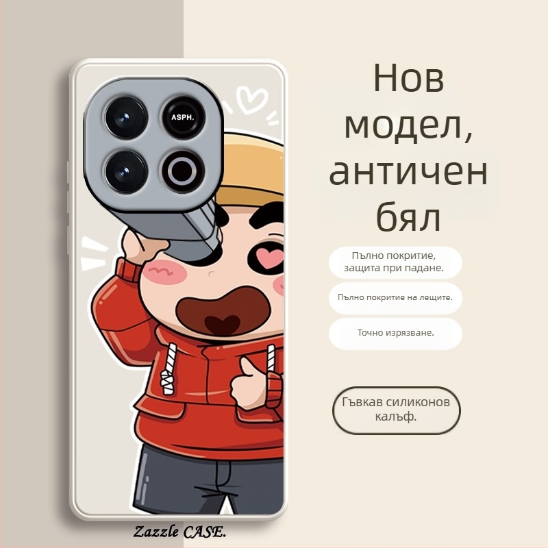 IQOO Z10 Turbo+ телефонен кейс – матиран TPU, анти падане, карикатурен стил, съвместим с Vivo