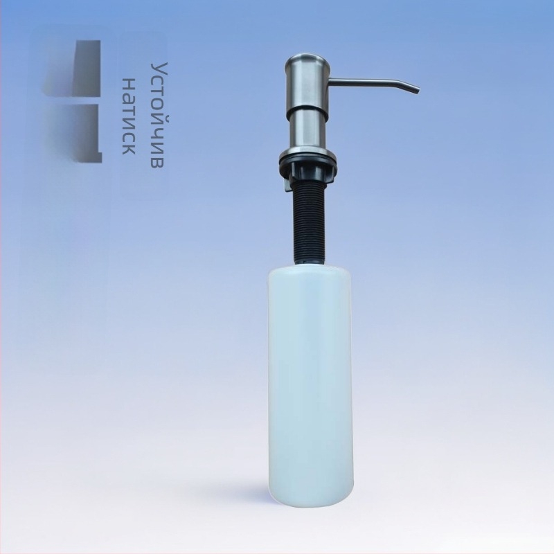 Диспенсер за сапун от неръждаема стомана 304 с удължен помпен прът, ръчно натискане, модерен минималистичен дизайн