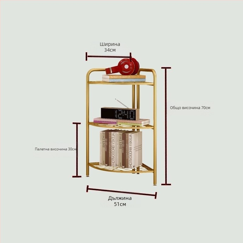 Подов ъглов стелаж за баня, 5-етажен триъгълен, от 304 неръждаема стомана, пластмасово покритие, CE сертифициран