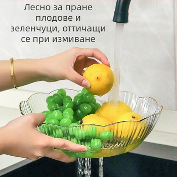 Пластмасова чиния за плодове с дренажен дизайн, Huangge, 2025 г.