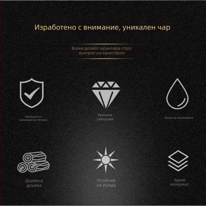 Huada Комплект кухненски шпатули - 201 неръждаема стомана, дървена дръжка, незалепващи, устойчиви на висока температура, антиплъзгане