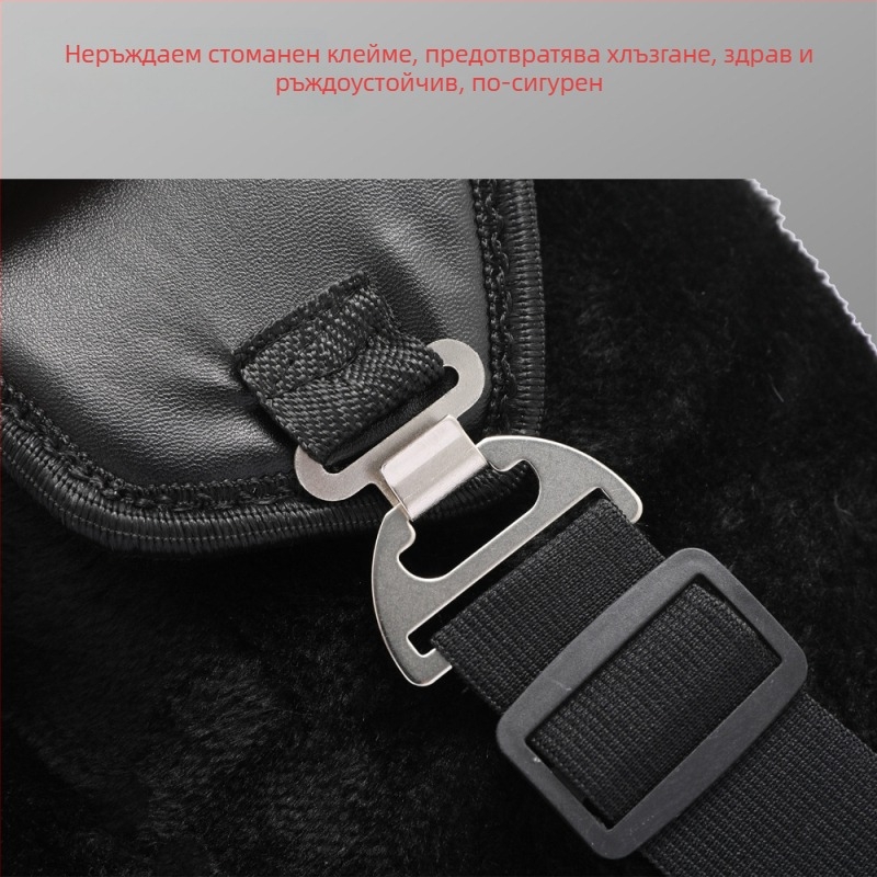 Кожени наколенници с поларена подплата, дебели, ветроустойчиви и студоустойчиви за каране на мотоциклет и електрически велосипед (за възрастни мъже и жени)