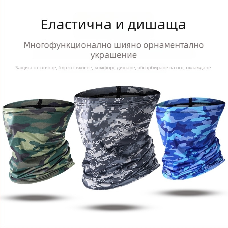 Спортен шал за шия, полиестер, бързосъхнещ, флорален принт, за открити спортове: колоездене, походи, риболов