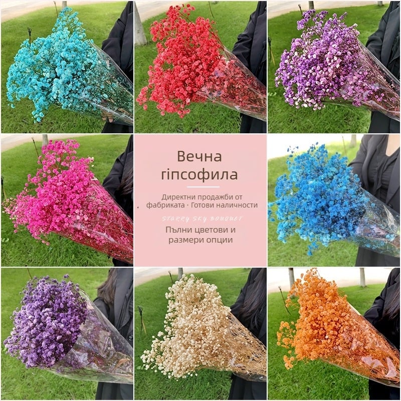Букет Gypsophila от вечни цветя, 120 g – подходящ за подарък: сватба, рожден ден, дипломиране