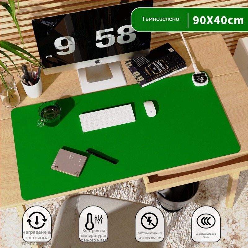 Удължен настолен нагревател за бюро с PU покритие, 220V, 220W, отопление чрез алуминиев лист, интелигентно управление на температурата с многостепенна настройка, защита от прегряване