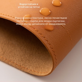 Голяма кожена подложка за мишка със шевове, водоустойчива, за лаптоп и офис, голям настолен под за игри