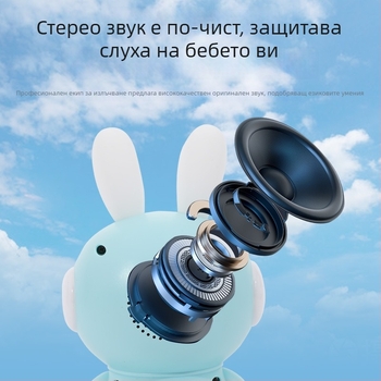 Детска образователна приказна машина с зайче — Bluetooth, дистанционно управление, MP3 възпроизвеждане, 8GB памет, ABS материал