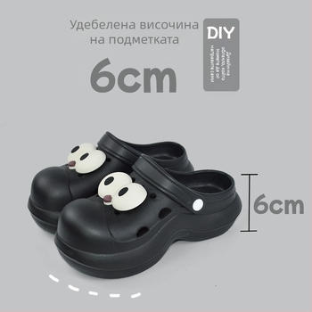 Qi Dashun Crocs-стил Foam EVA сандали за жени, дишащи високи токчета, за плаж и градина, подметка 3.5 cm+