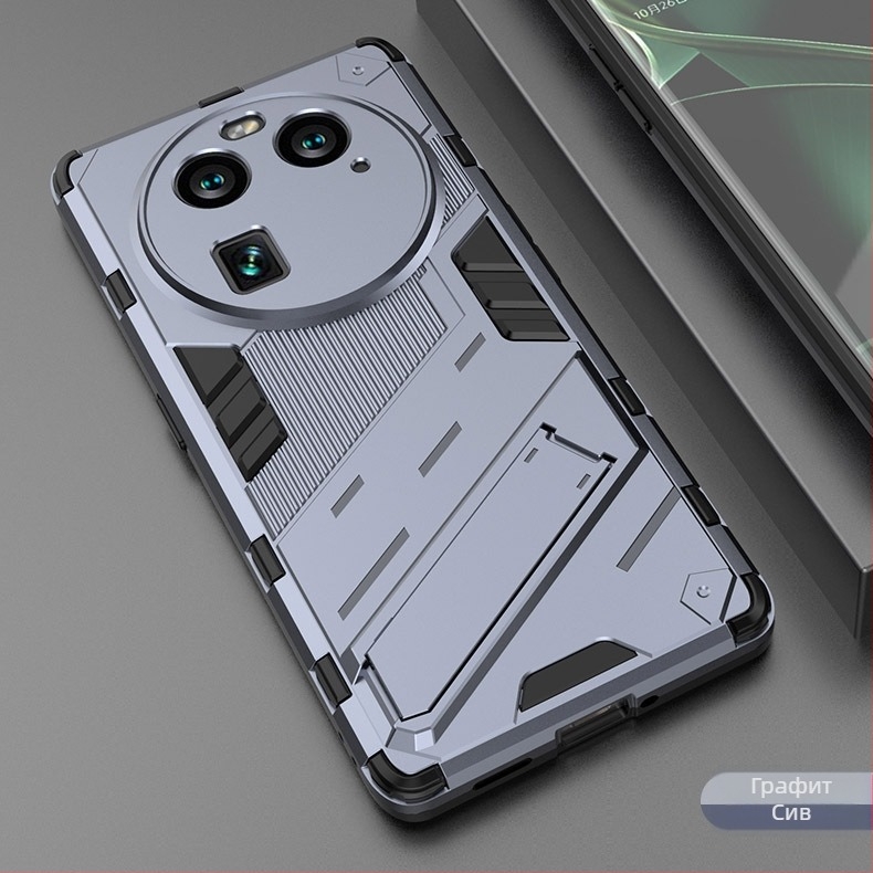 OPPO X6 Pro 2-в-1 защитен кейс за телефон с подставка и защита против изпускане — TPU+PC, инжекционно формован