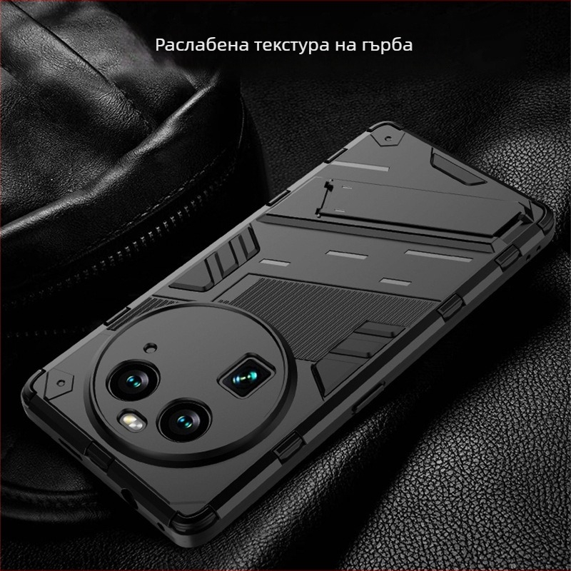 OPPO X6 Pro 2-в-1 защитен кейс за телефон с подставка и защита против изпускане — TPU+PC, инжекционно формован
