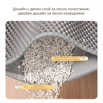 Двупластова котешка подложка за пясък – против разпръскване, контрол на пясъка, предотвратява разсипването