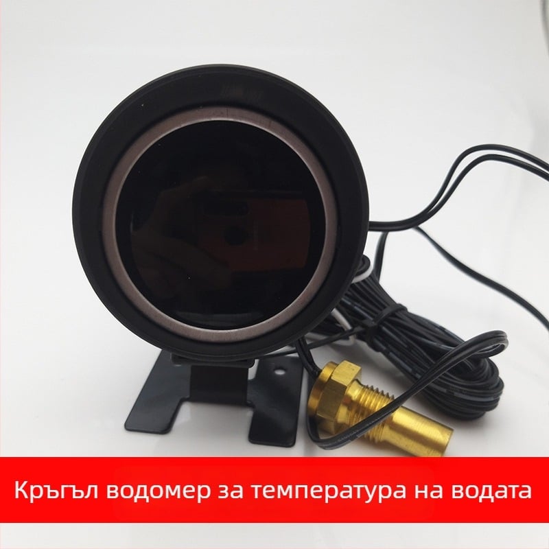 LCD автомобилен измерител за температура на водата и напрежение (2-в-1), универсален за 12V/24V
