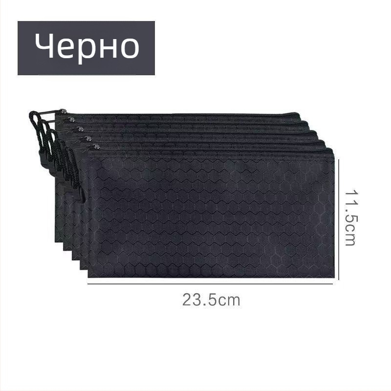 Правоъгълна чанта от Oxford плат с цип за съхранение на пари, монети и банкноти, отделение за лична карта; водоустойчива.