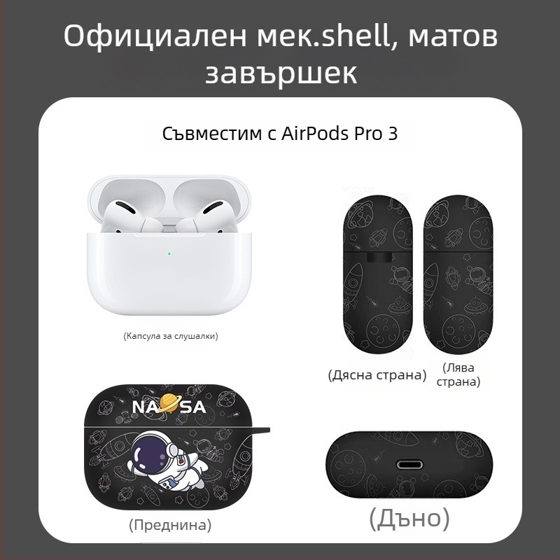 TPU защитен калъф за AirPods Pro 3-то поколение (2025) и AirPods 4-то поколение — ръчно изработен, карикатурен стил, с възможност за персонализация