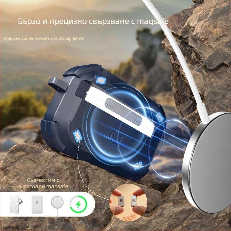 Калъф за AirPods Pro 3/2/4 поколения — TPU+PC, прозрачен дизайн, антипадане