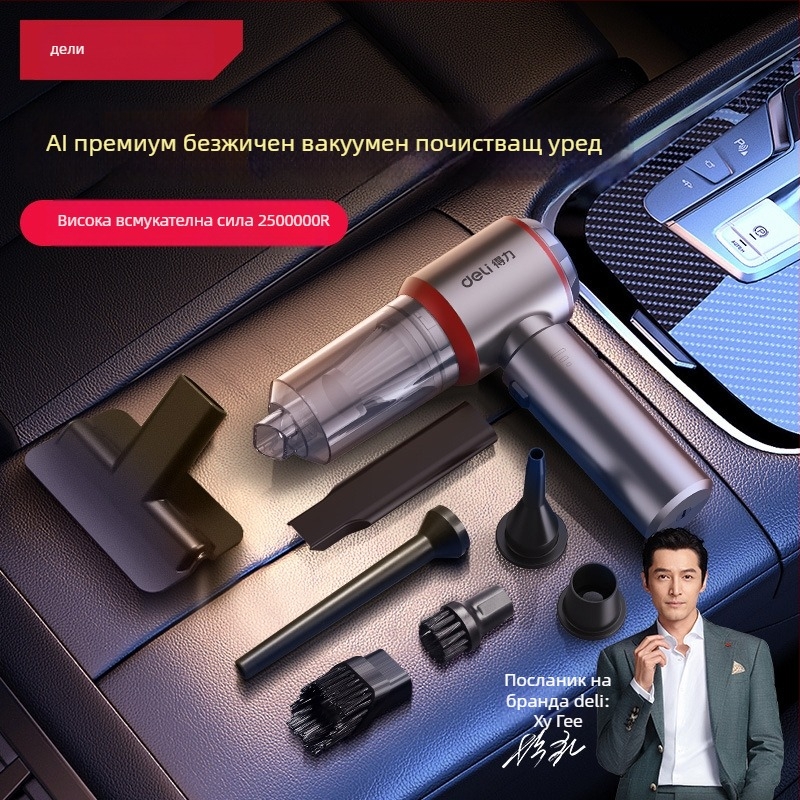 Ръчна прахосмукачка за кола и дом, безжична, презареждаща, 7.4V 120W, 4000Pa