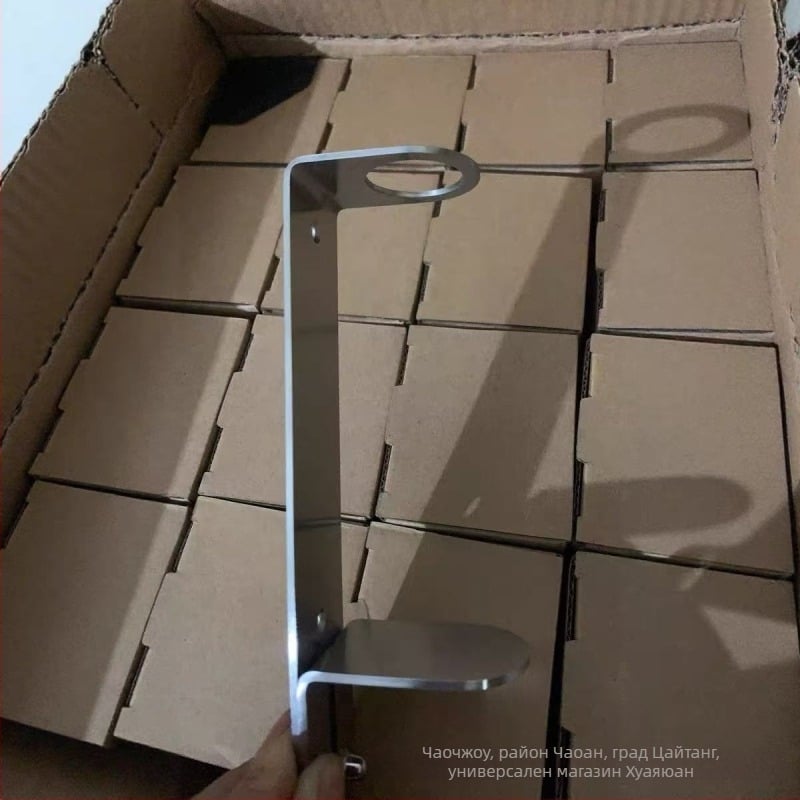 Държач за сапун-дозатор от неръждаема стомана 304, регулируема височина, стенен монтаж, подходящ за бутилки с помпова глава, фино полирана повърхност.