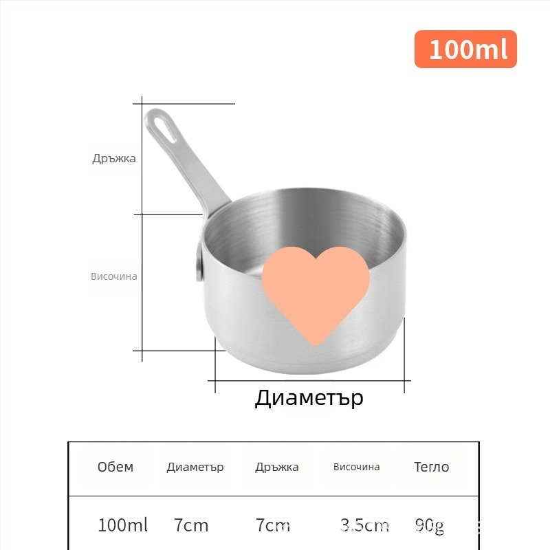 Чашка за сос от неръждаема стомана с дръжка – кръгла чинийка за потапяне, японски стил прибори за маса, възможност за печат на лого