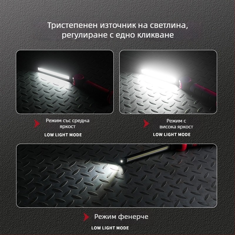 LED светлина за автомобилен ремонт, модел L17-1910, 500 lm, презареждаща се, 3,7 V, универсална съвместимост