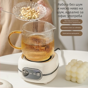 Boslin Умен здравословен чайник с стъклен корпус, капацитет 1 л, 500 W, 220 V, електронен термостат с тъч контрол