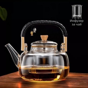 Стъклен чайник за варене на чай, с висока устойчивост на високи температури, капацитет 4 л и повече, 380 V / 1000 W, компютърно управление