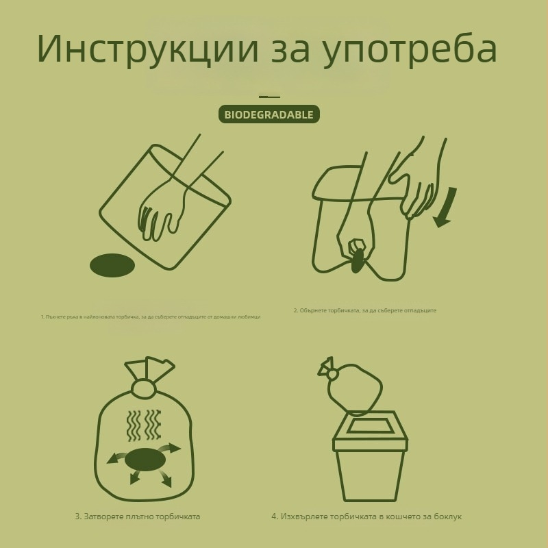 Биоразградими торбички за кучешки изпражнения и инструмент за събиране на котешки изпражнения | ролка, PE
