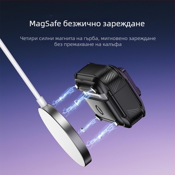 Калъф за AirPods Pro 2 и AirPods 4 — TPU+PC твърд корпус, магнитно затваряне, инжекционно формован