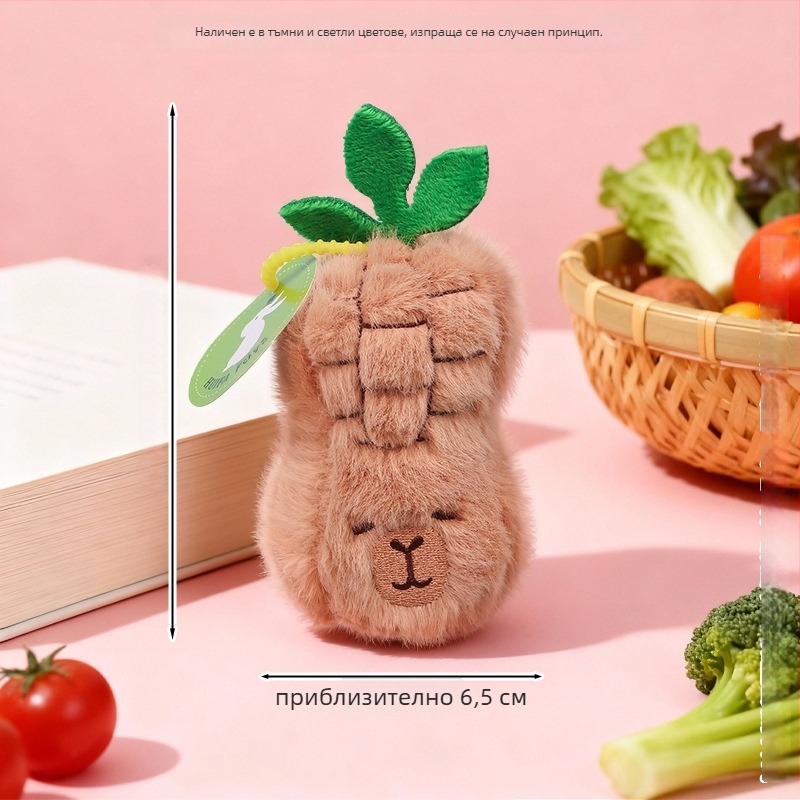 Плюшен ключодържател капибара – супер мек плюш, пълнеж PP памук, за възраст 14+