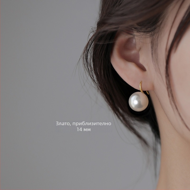 Обици с перли от черупки, геометричен дизайн, есен 2025, сладък и стилен стил, за жени