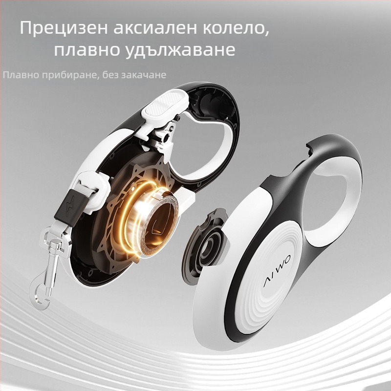 Wormhole гумено покрита автоматично издърпваща се каишка за кучета за разходки и пътувания