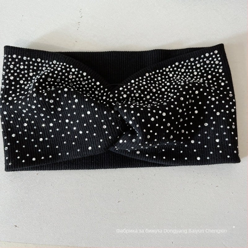 Дамска лента за глава от плат с каре модел и стил панделка