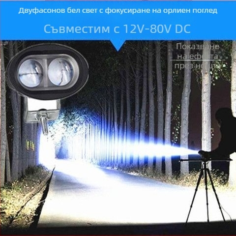 LED фар прожектор за електрически мотоциклети, велосипеди и триколки, външен монтаж