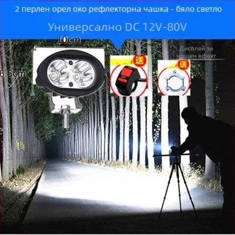 LED фар прожектор за електрически мотоциклети, велосипеди и триколки, външен монтаж
