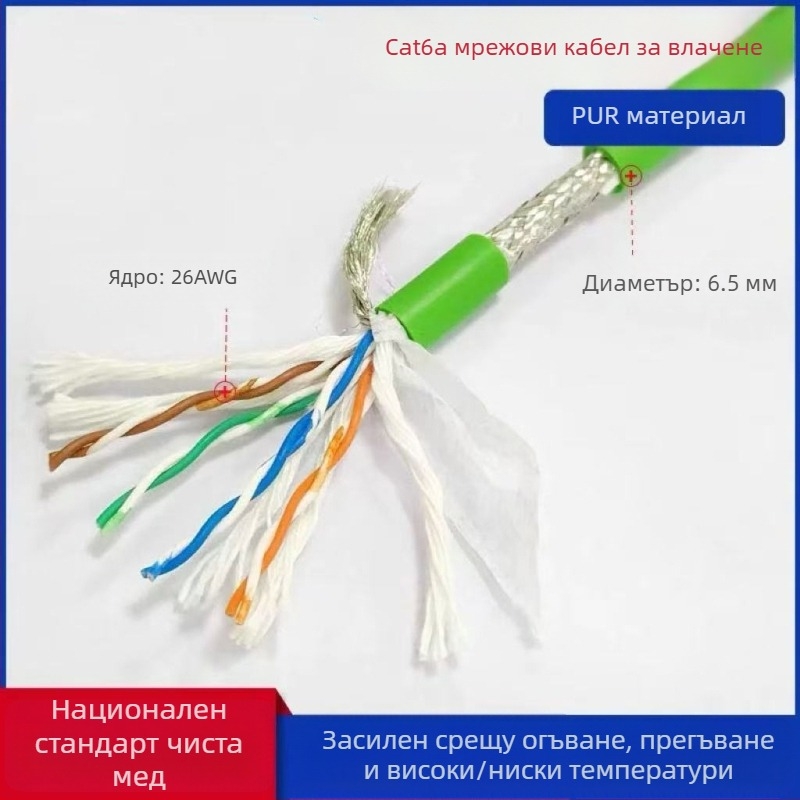 Индустриален Ethernet кабел CAT5/6, висока гъвкавост, 8 проводника, двойно екраниран, за drag-chain и серво приложения